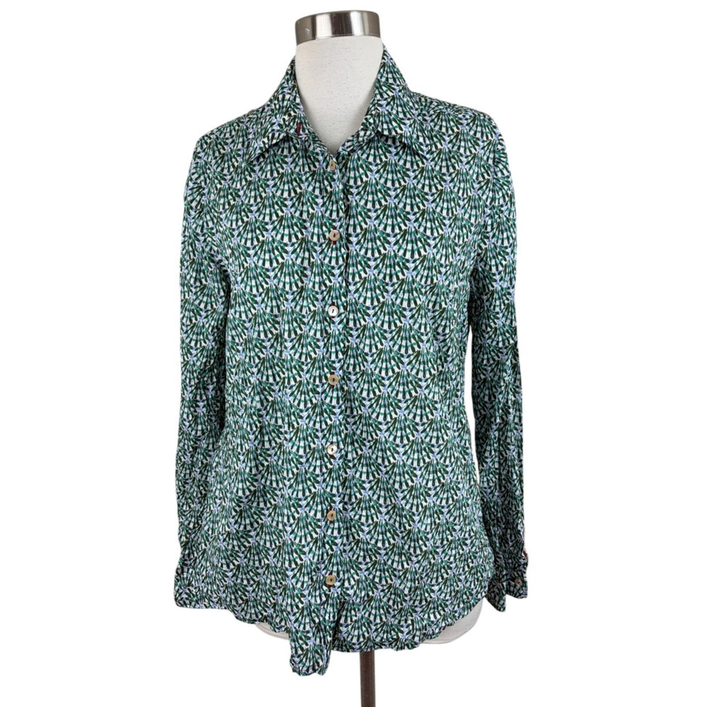 Miki Thumb Classic Liberty Shirt in Green Floral Size XL Made in Italy